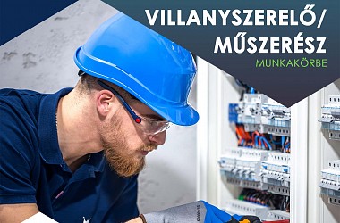 MUNKATÁRSAT KERESÜNK: villanyszerelő/műszerész munkakörbe